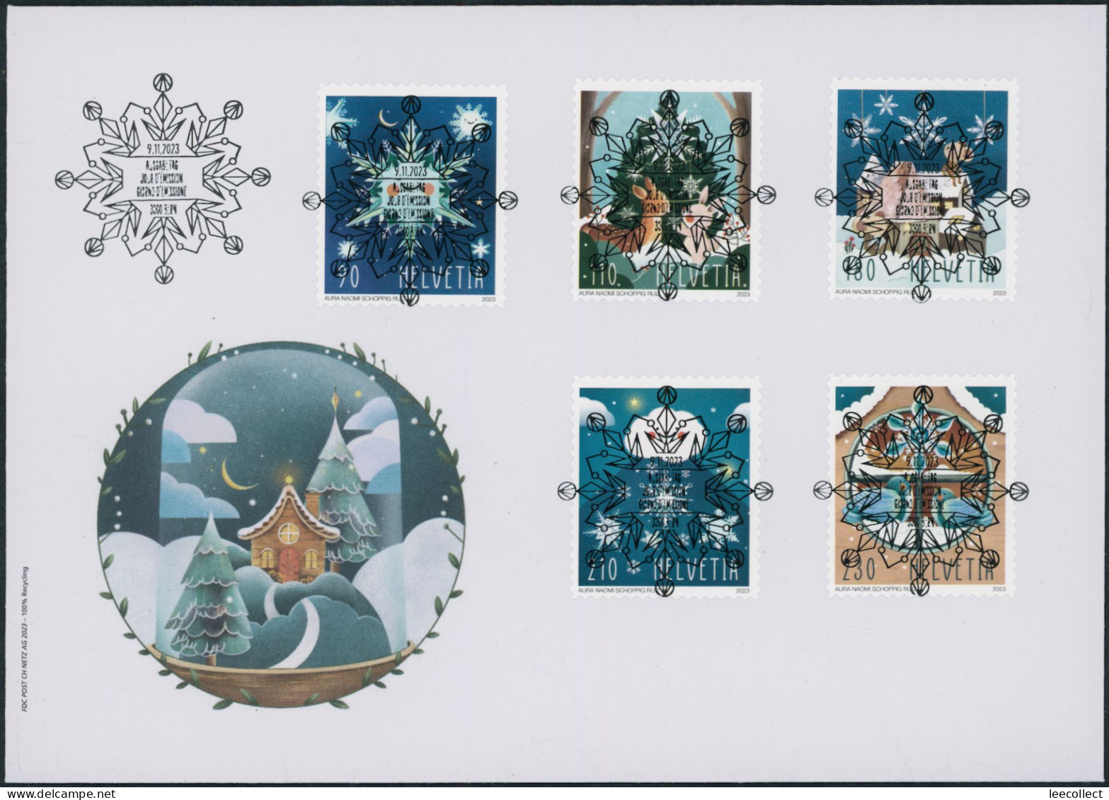 Suisse - 2023 - Weihnachten - Ersttagsbrief FDC ET - Ersttag Voll Stempel - Covers & Documents
