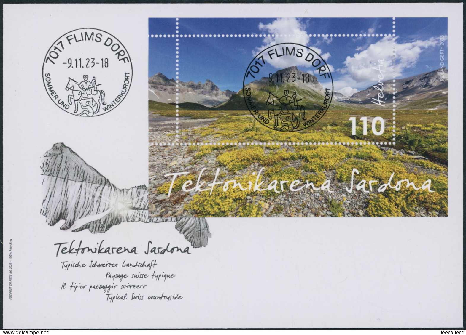 Suisse - 2023 - Sardona - Block - Ersttagsbrief FDC ET - Ersttag Voll Stempel - Briefe U. Dokumente