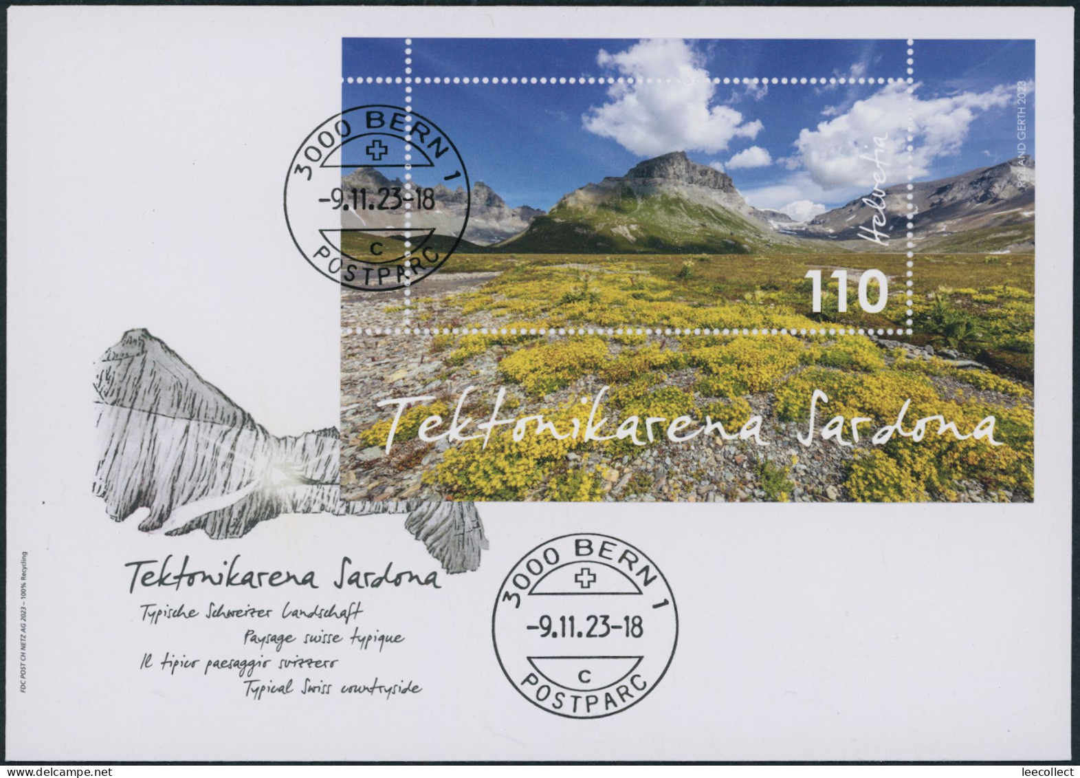 Suisse - 2023 - Sardona - Block - Ersttagsbrief FDC ET - Briefe U. Dokumente