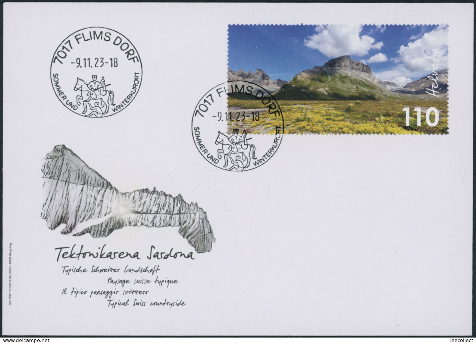 Suisse - 2023 - Sardona - Blockausschnitt - Ersttagsbrief FDC ET - Covers & Documents