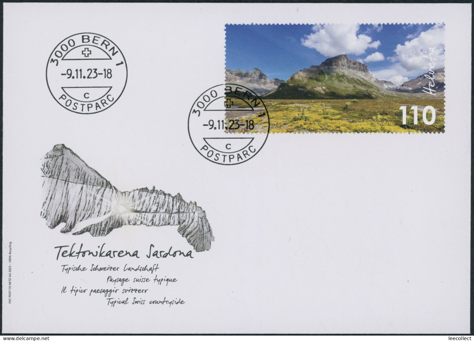 Suisse - 2023 - Sardona - Blockausschnitt - Ersttagsbrief FDC ET - Cartas & Documentos