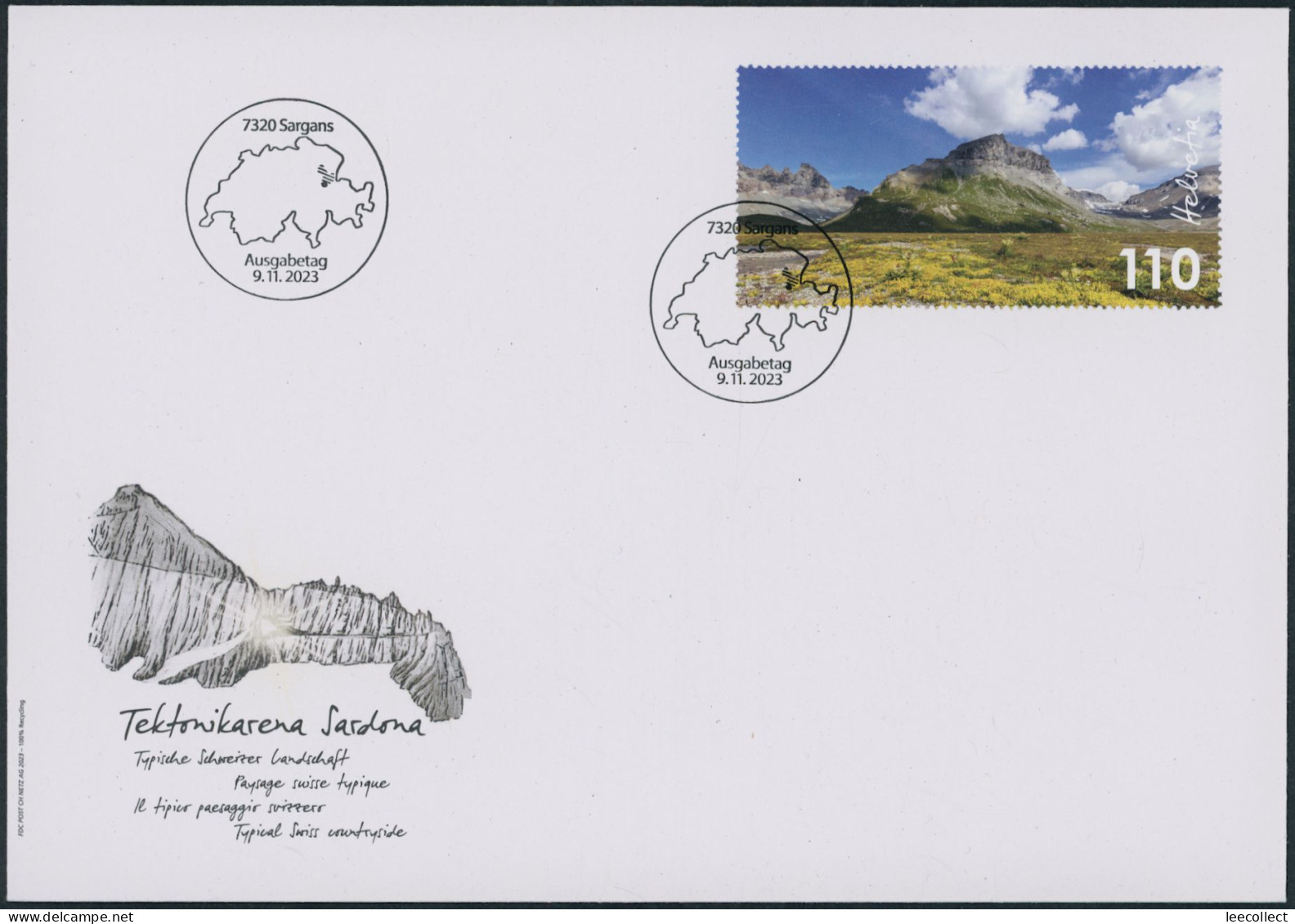 Suisse - 2023 - Sardona - Blockausschnitt - Ersttagsbrief FDC ET - Storia Postale