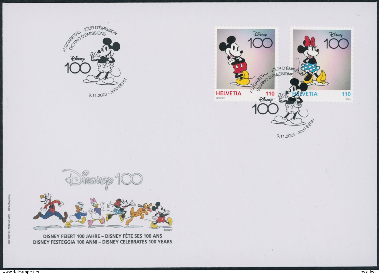 Suisse - 2023 - Disney - Ersttagsbrief FDC ET - Brieven En Documenten