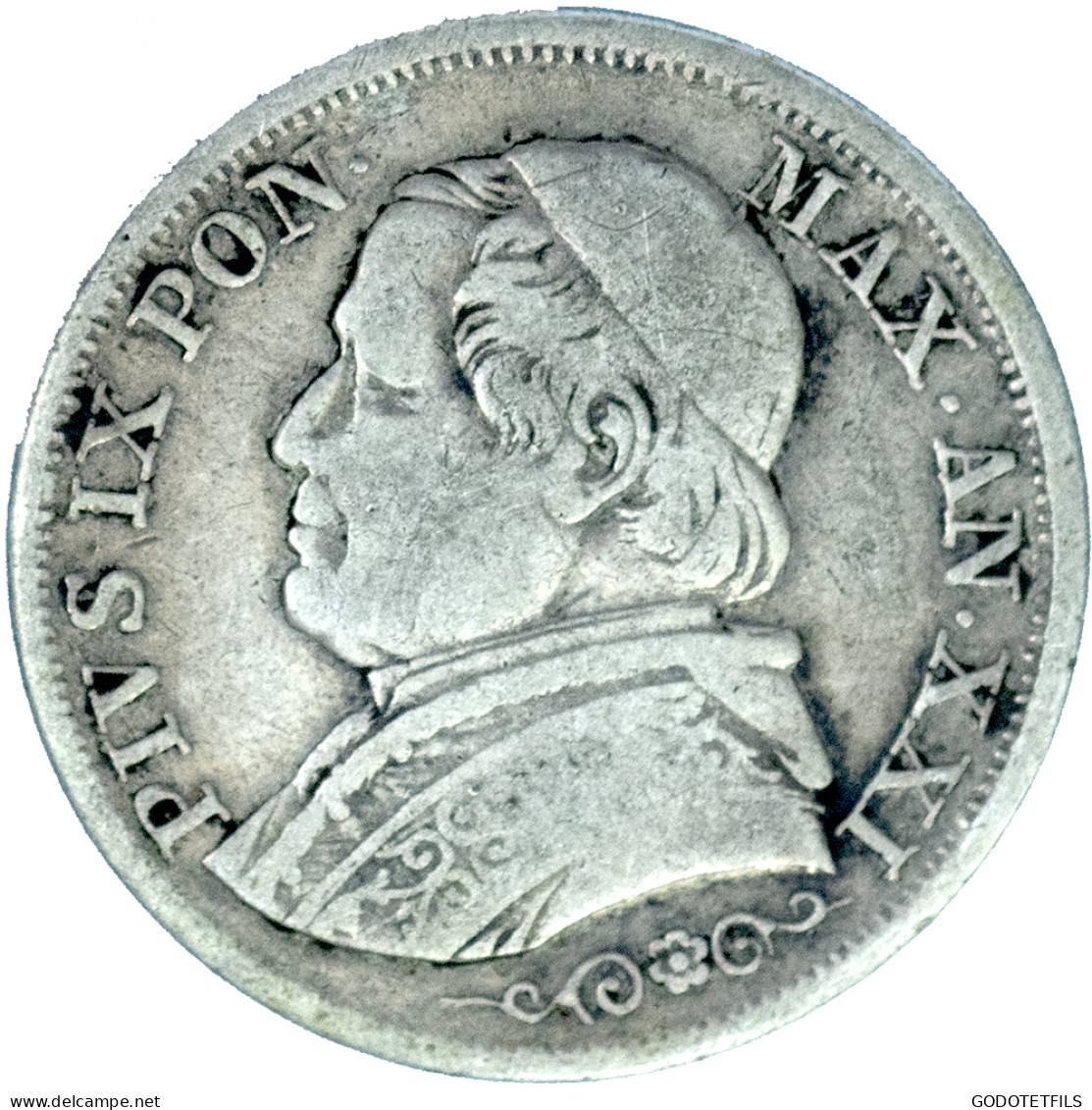 Vatican-Pie IX 1 Lire 1866 Rome - Vatican