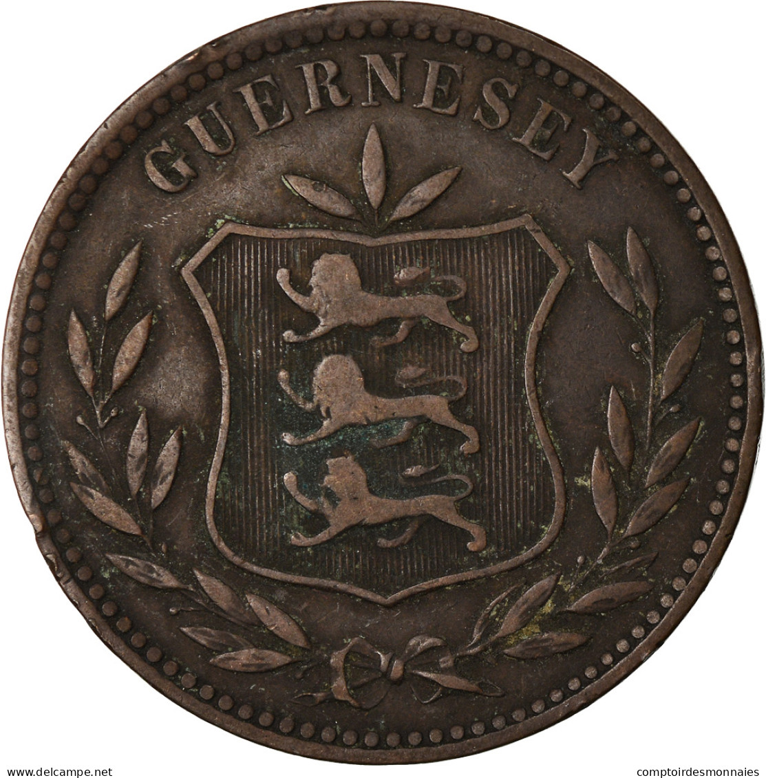 Monnaie, Guernsey, 8 Doubles, 1903, Heaton, Birmingham, TB+, Bronze, KM:7 - Guernsey