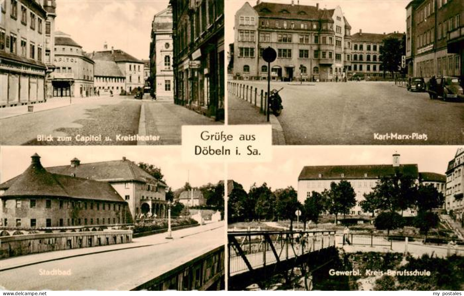 73910078 Doebeln Blick Zum Capitol Und Kreistheater Karl-Marx-Platz Stadtbad Ber - Döbeln