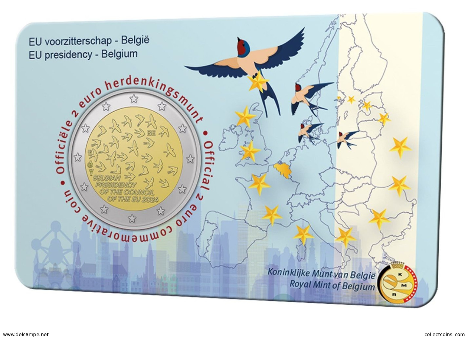 Belgie 2 Euro 2024 Voorzitterschap EU Presidency BU Coincard  NEDERLANDSTALIG Belgique Belgien Belgium Belgia - Belgio