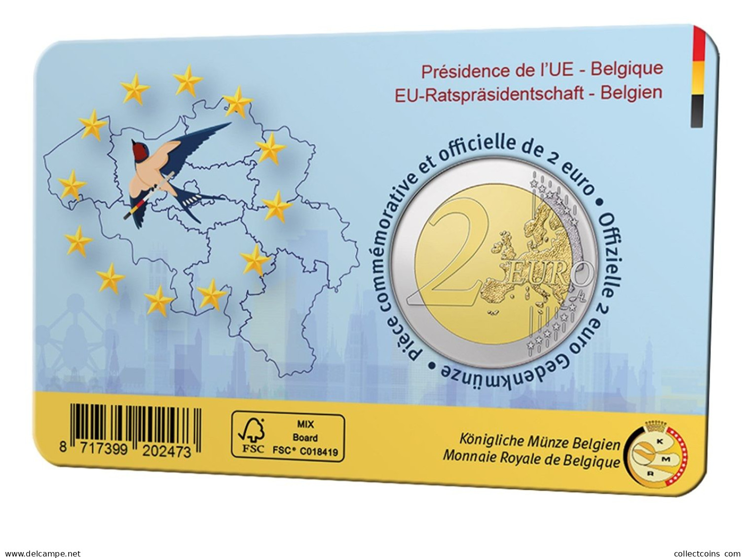 Belgie 2 Euro 2024 Voorzitterschap EU Presidency BU Coincard  NEDERLANDSTALIG Belgique Belgien Belgium Belgia - Belgio