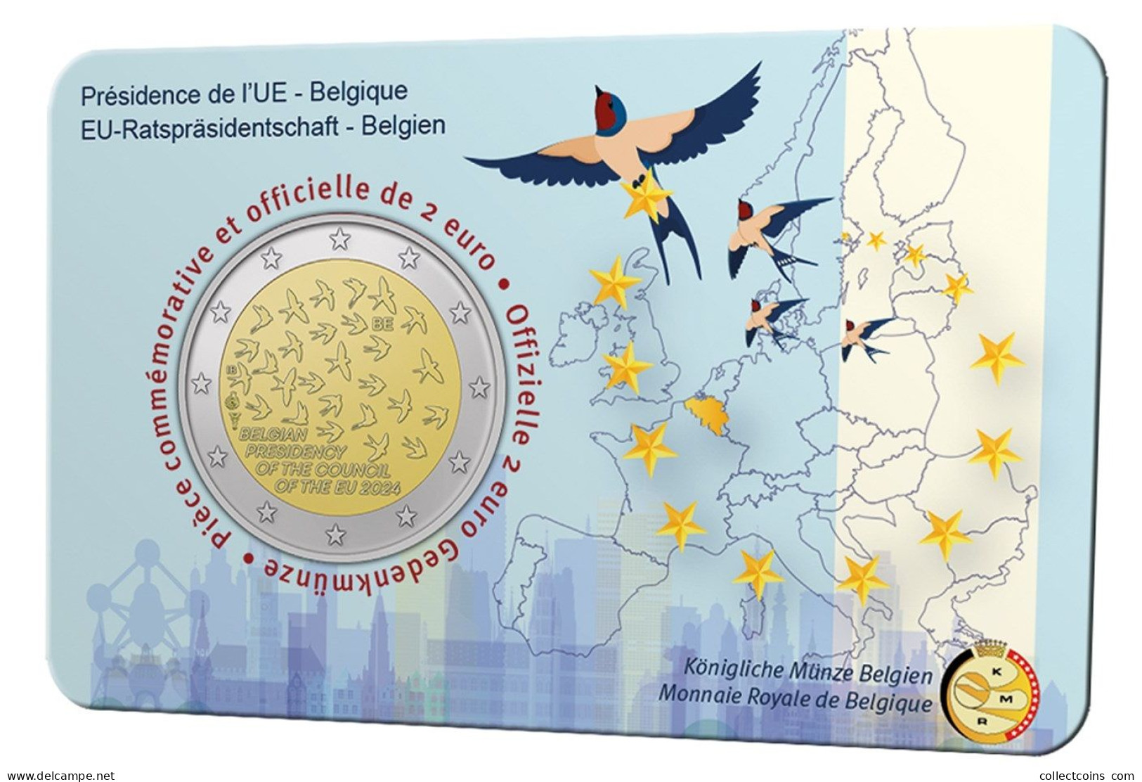 Belgie 2 Euro 2024 Voorzitterschap EU Presidency BU Coincard  FRANSTALIG Belgique Belgien Belgium Belgia - Belgio