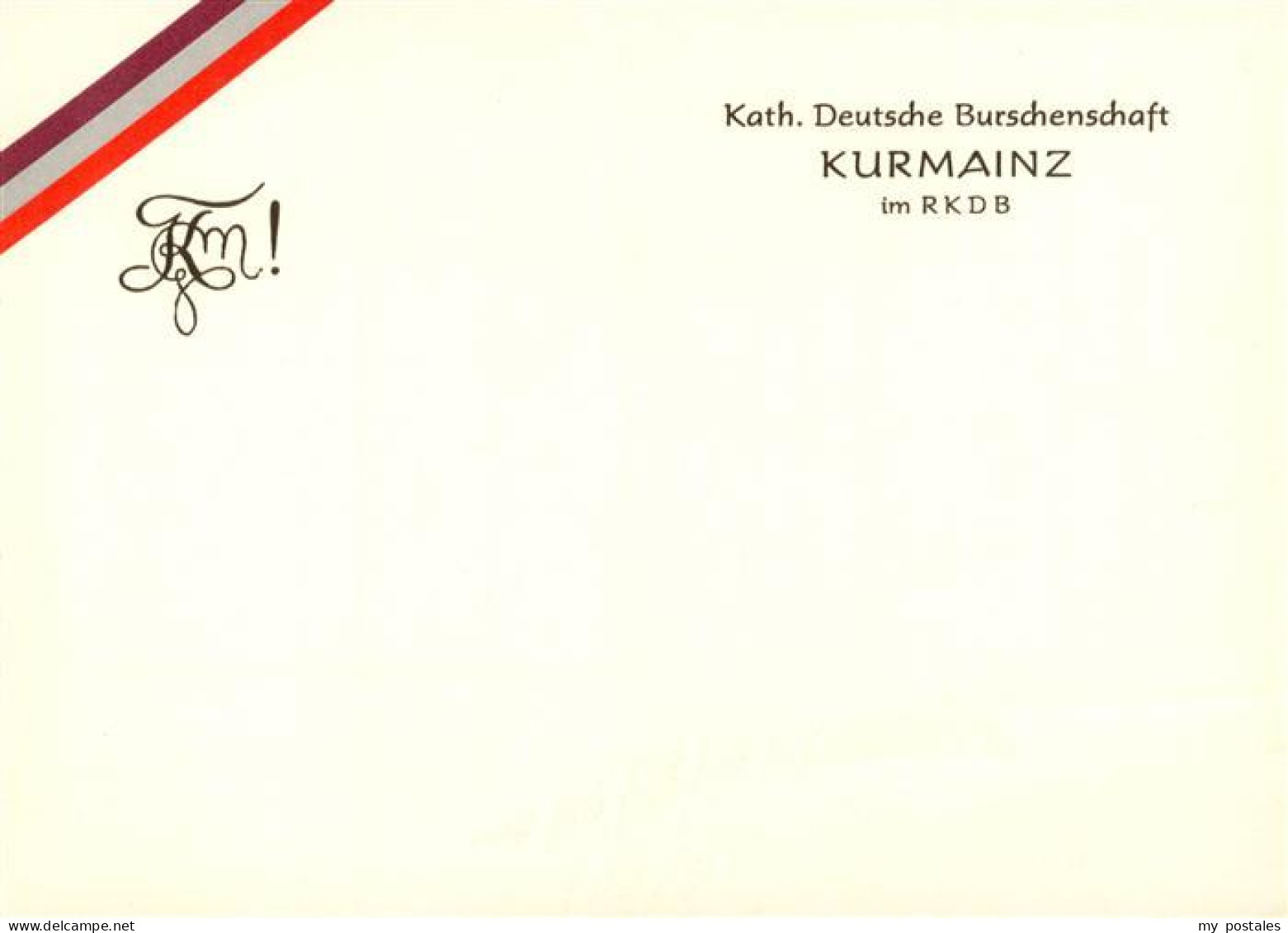 73870306 Mainz  Rhein Kath Deutsche Burschenschaft Kurmainz Im RKDB  - Mainz