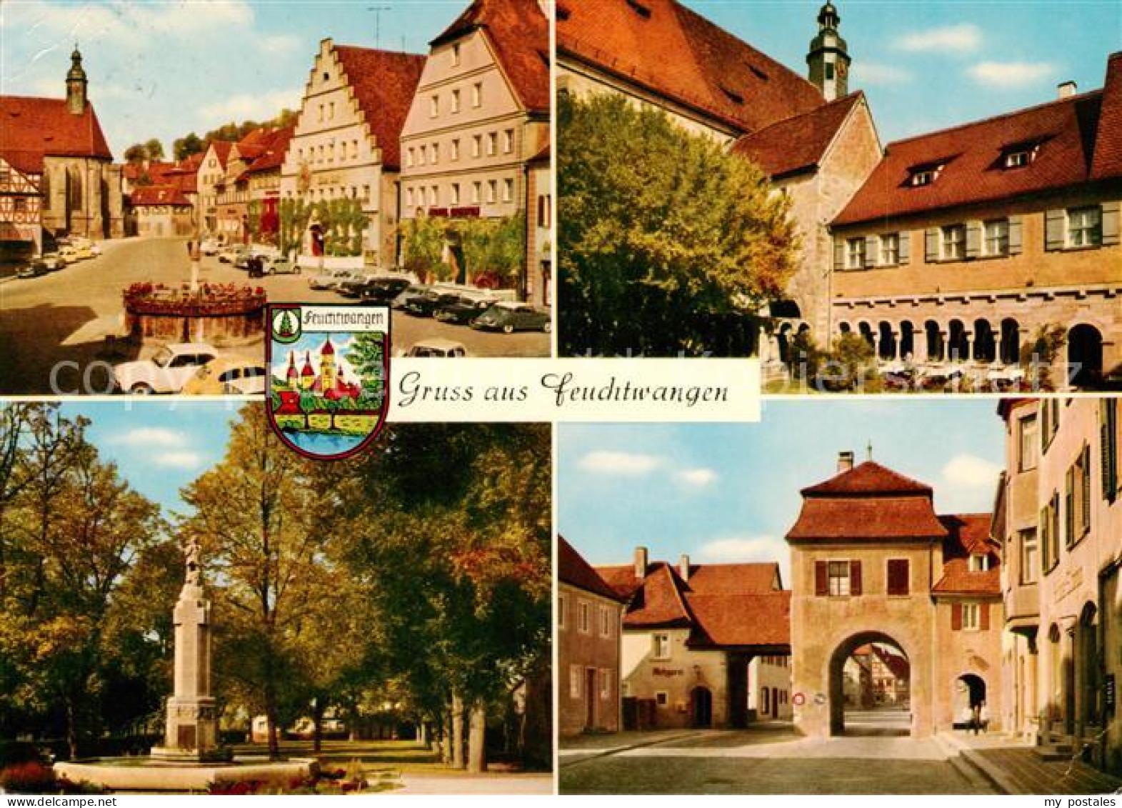 73835673 Feuchtwangen Ortspartie Schloss Brunnen Stadttor Feuchtwangen - Feuchtwangen