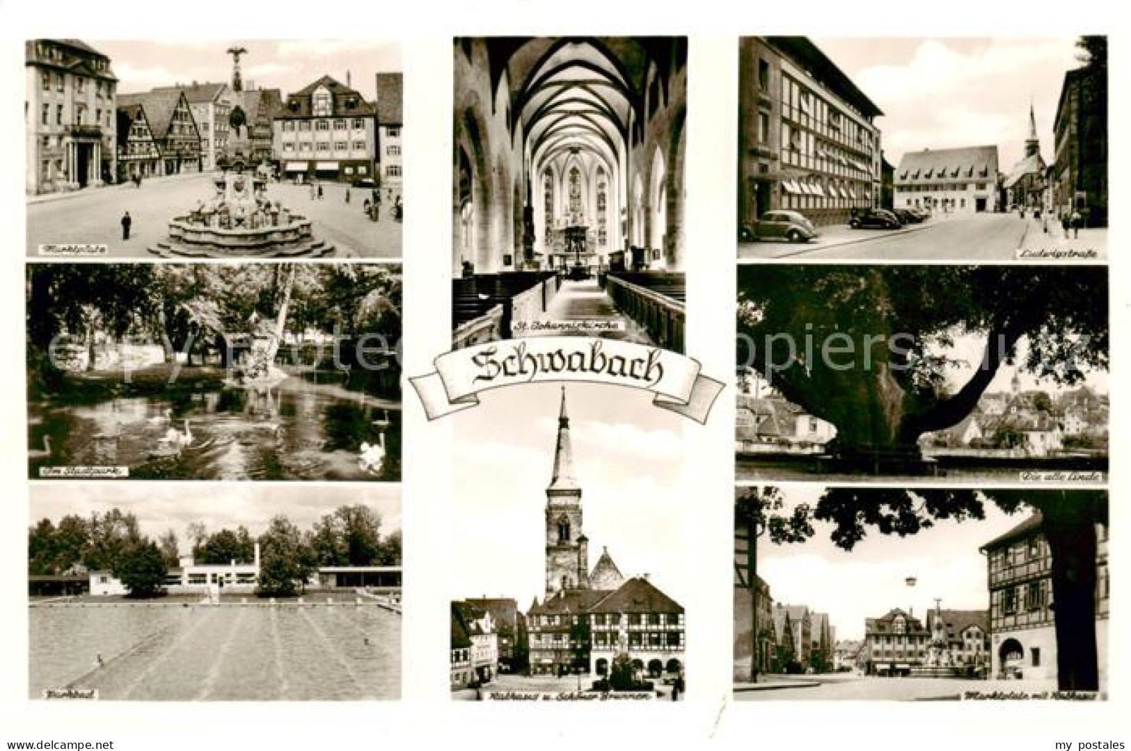 73835472 Schwabach Marktplatz Freibad St Johanniskirche Rathaus Schoener Brunnen - Schwabach