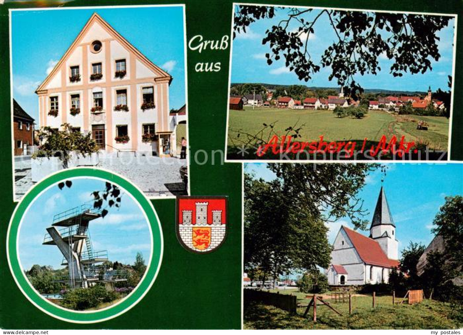 73835445 Allersberg Rathaus Panorama Schwimmbad Sprungturm Kirche Allersberg - Allersberg