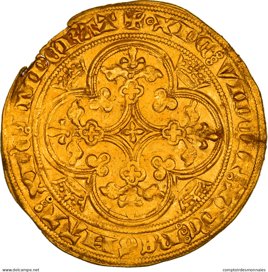 France, Philippe VI, Chaise D'or, 1346-1350, Or, TTB+, Duplessy:258A - 1328-1350 Philipp VI.