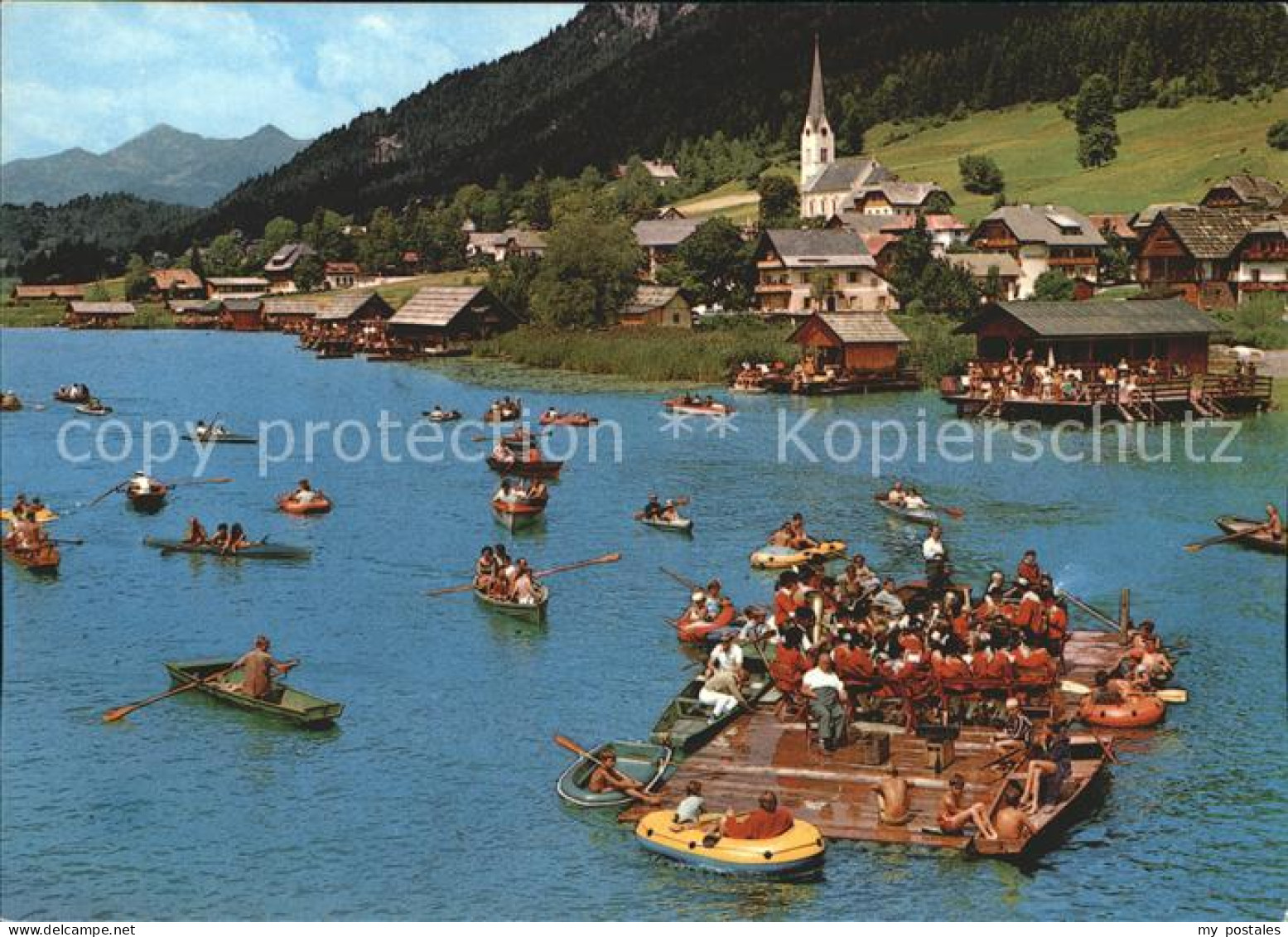 72238448 Weissensee Kaernten Flosskonzert Trachtenkapelle  Weissensee Kaernten - Weissensee