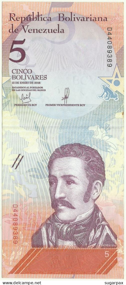 Venezuela - 5 Bolívares - 15.01.2018 - Pick 102 - Serie D - José Félix Ribas - Venezuela