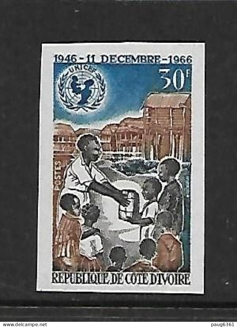 COTE D'IVOIRE 1966 UNICEF YVERT N°256 NON DENTELE   NEUF MNH** - UNICEF