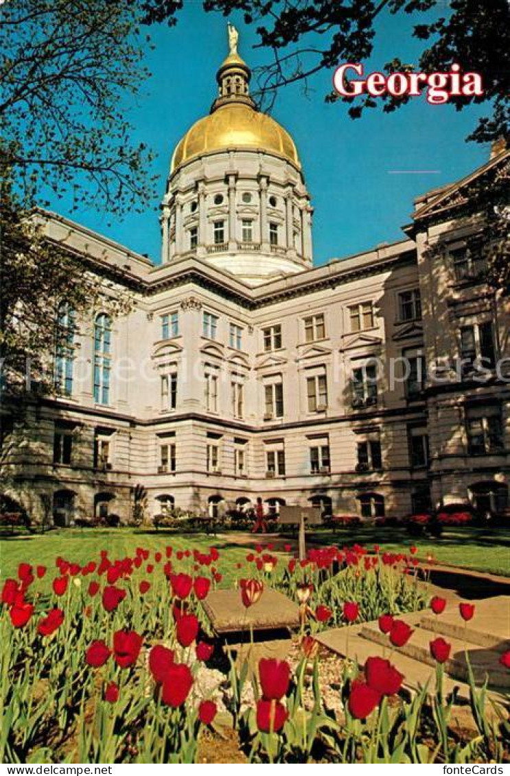73227367 Atlanta_Georgia Georgia State Capitol In Front Red Tulips - Other & Unclassified