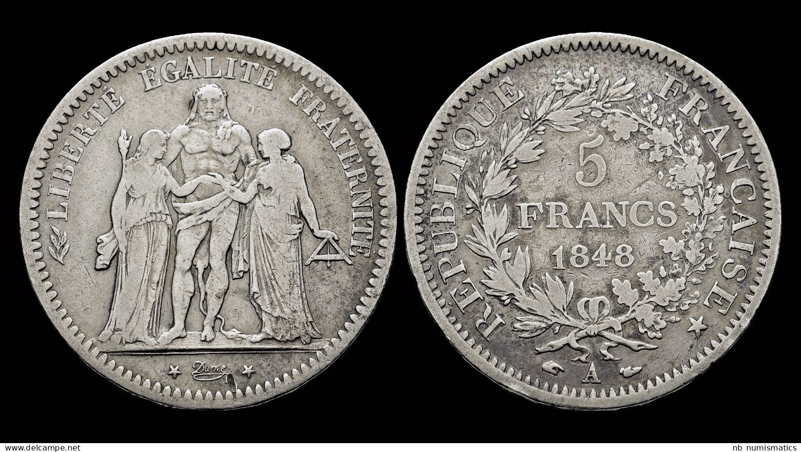 France 5 Francs 1848A- Hercules - 5 Francs