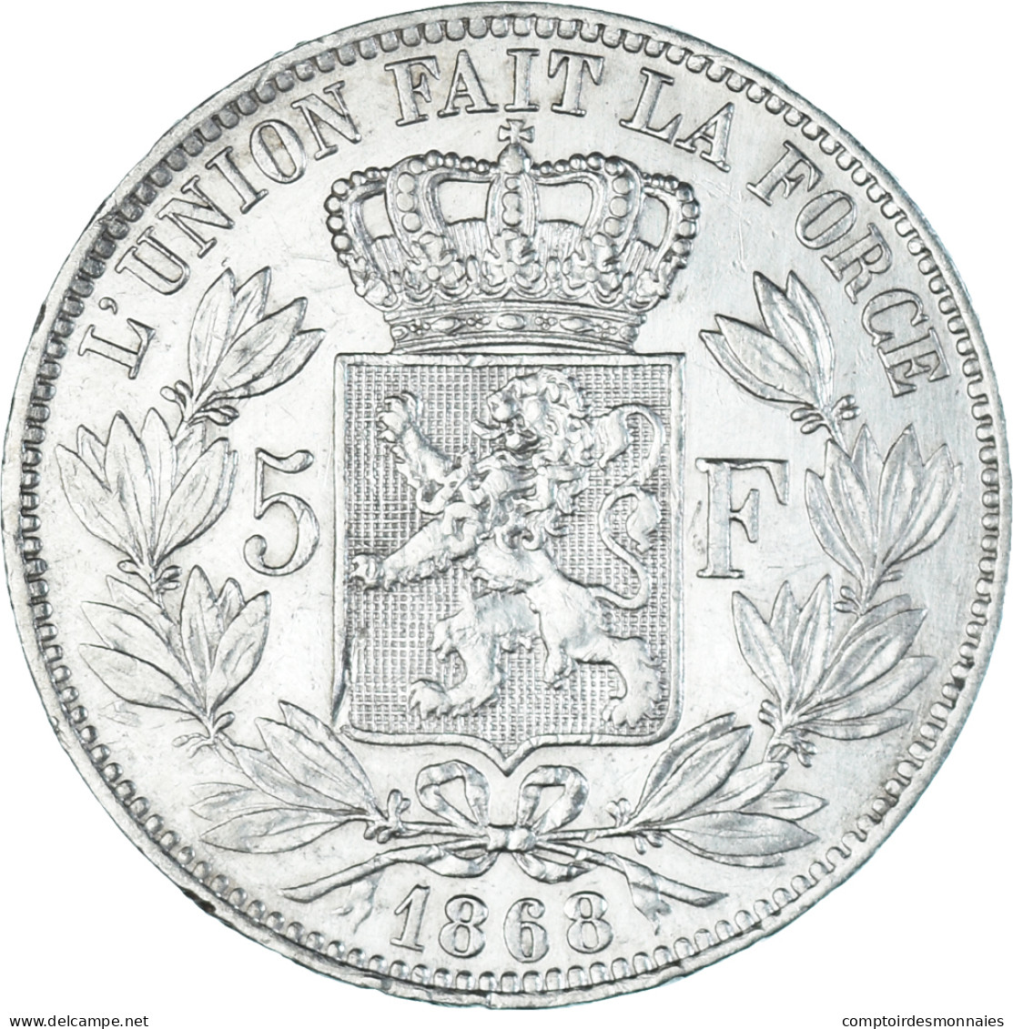 Monnaie, Belgique, Leopold II, 5 Francs, 5 Frank, 1868, TTB, Argent, KM:24 - 5 Frank