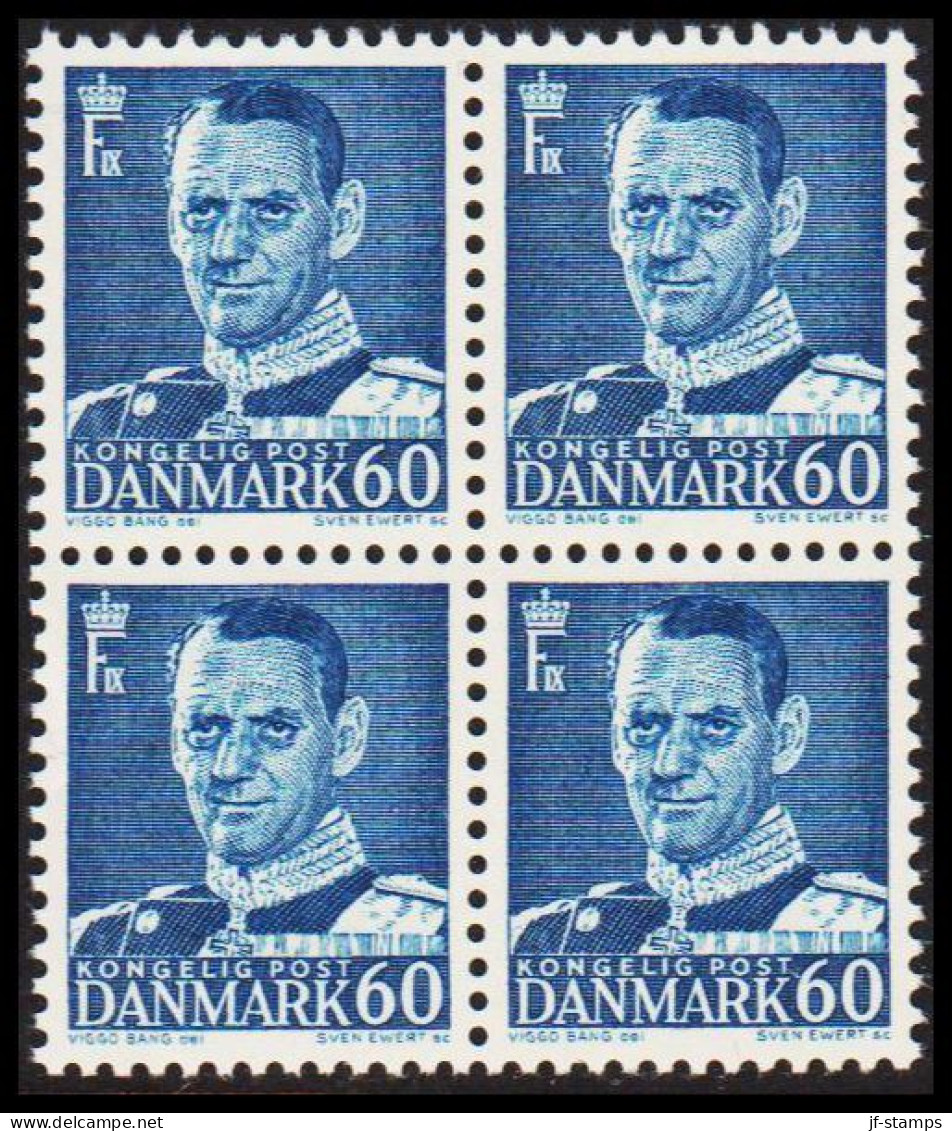 1953. DANMARK. Frederik IX 60 øre In Never Hinged 4-block.  (Michel 336) - JF541103 - Lettres & Documents