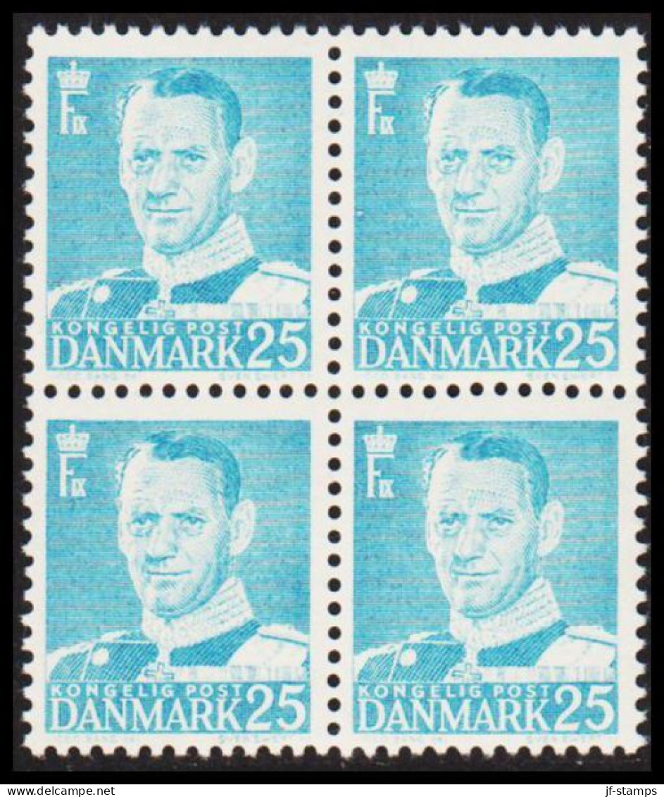 1952. DANMARK. Frederik IX 25 øre In Never Hinged 4-block.  (Michel 333) - JF541106 - Briefe U. Dokumente