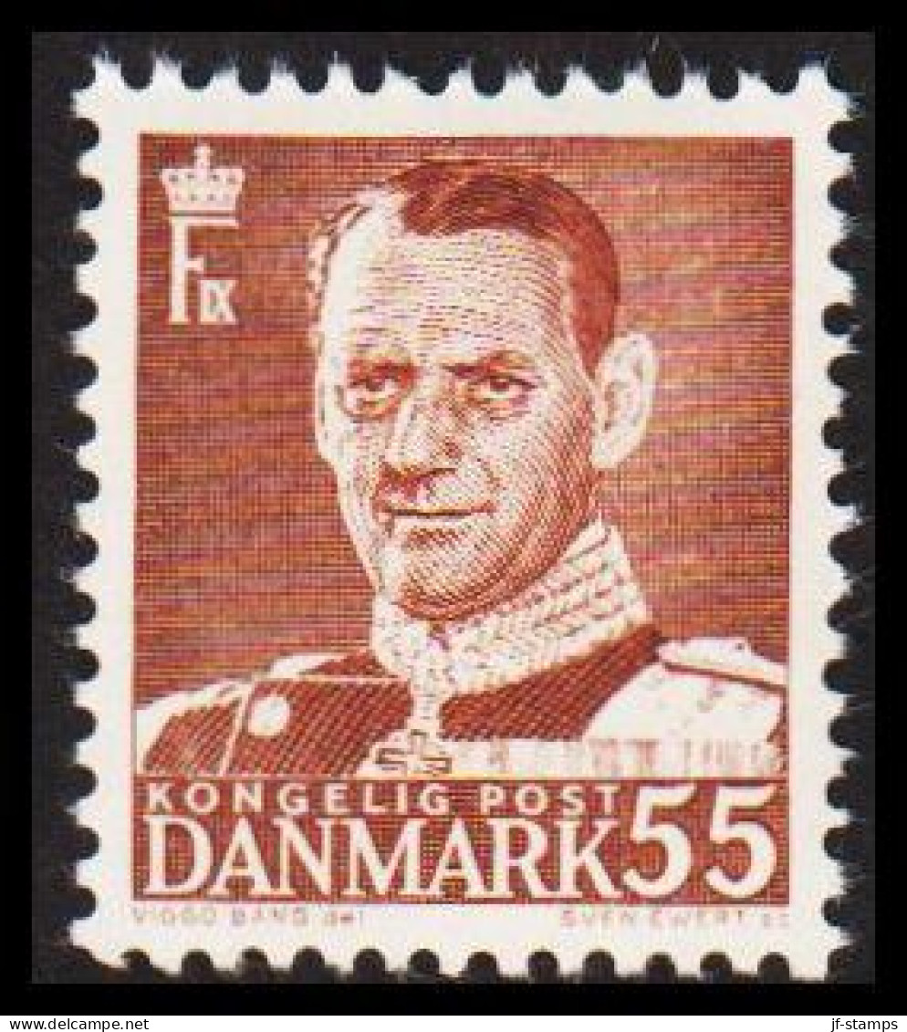 1951. DANMARK. Frederik IX 55 øre Never Hinged.  (Michel 315) - JF541111 - Briefe U. Dokumente