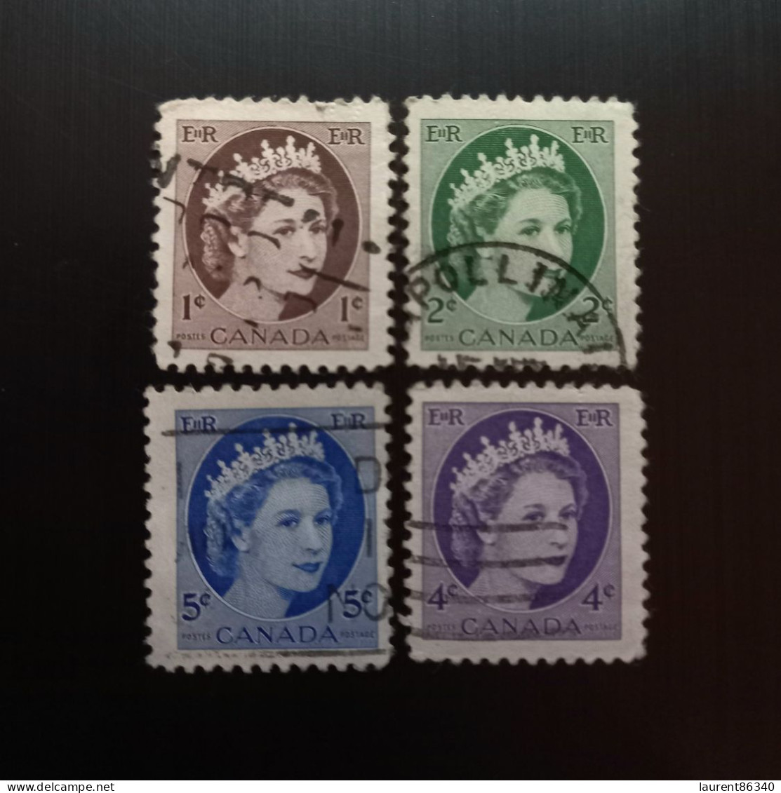 Canada 1954 Queen Elizabeth II "Wilding" Emission- Normal Paper, See 1962 For Flourescent Stripes - Oblitérés