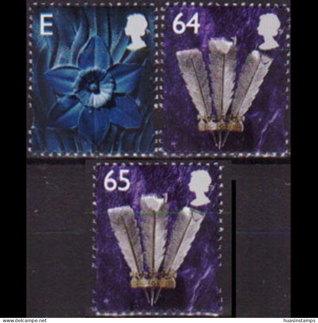 G.B.REGION-WALES 1999 - Scott# 15-7 Flora/Feather E-65p MNH - Gales