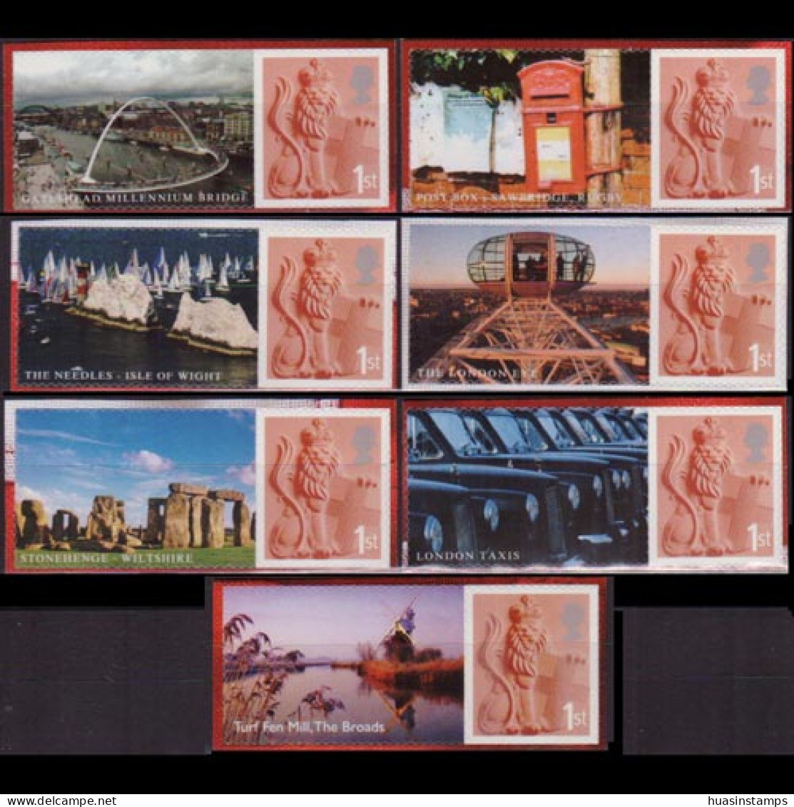 GB REGION-ENGLAND 2007 - #16 Lion W/View Labs. Set Of 7 MNH - Engeland