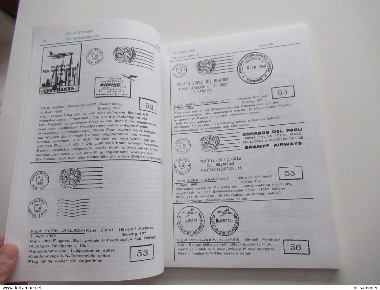 UNO - Philatelie, Handbuch hb 76, Erstflugbriefe der Vereinten Nationen, United Nations first Flight Covers 1959 - 1976
