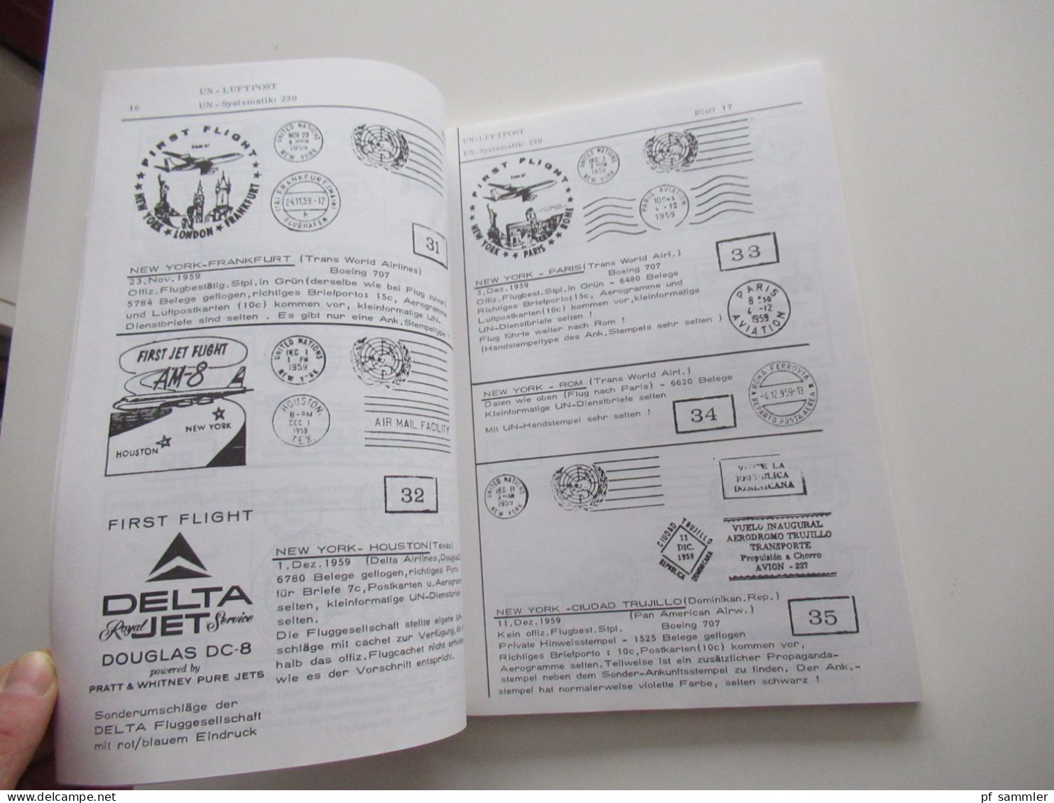 UNO - Philatelie, Handbuch hb 76, Erstflugbriefe der Vereinten Nationen, United Nations first Flight Covers 1959 - 1976