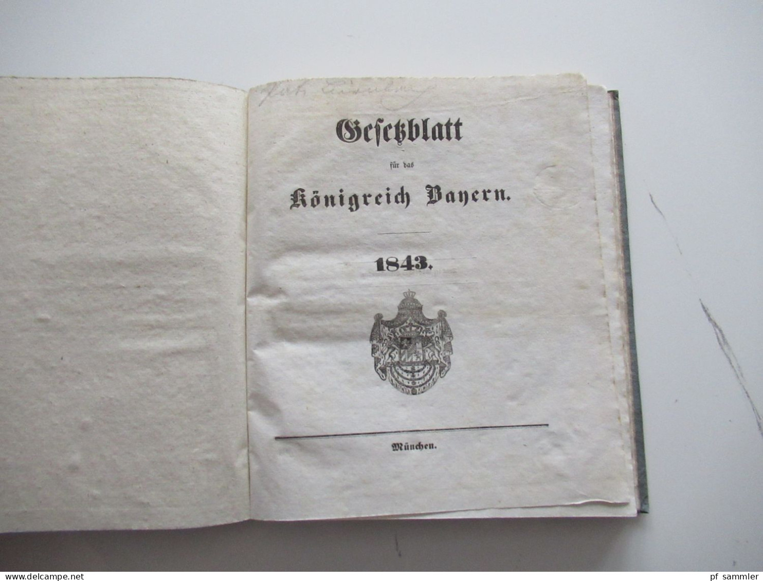 Altdeutschland Gesetzblatt Für Das Königreich Bayern 1843 / Ludwig, König Von Bayern / Pappeinband - Droit