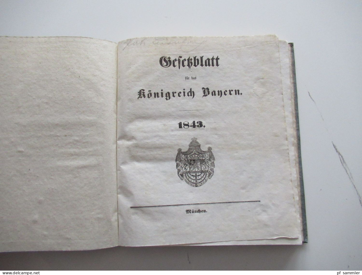 Altdeutschland Gesetzblatt Für Das Königreich Bayern 1843 / Ludwig, König Von Bayern / Pappeinband - Derecho