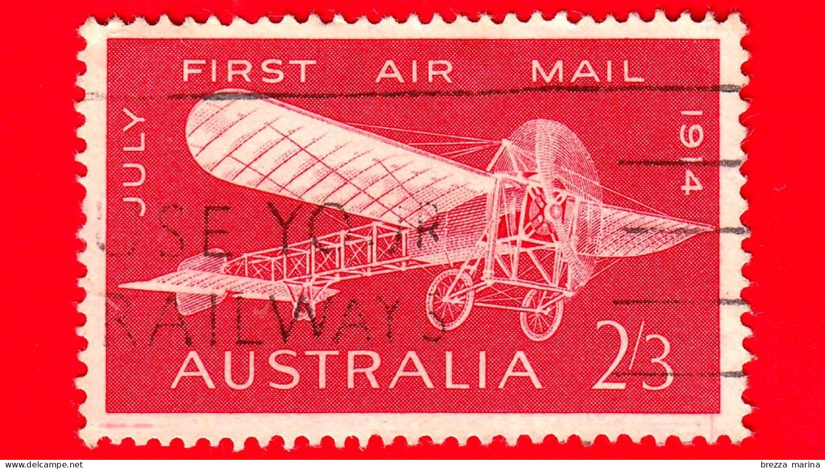 AUSTRALIA - Usato - 1964 - 50° Anniversario Del 1° Volo Australiano Di Posta Aerea - Bleriot XI Aircraft - 2'3 S - Gebraucht