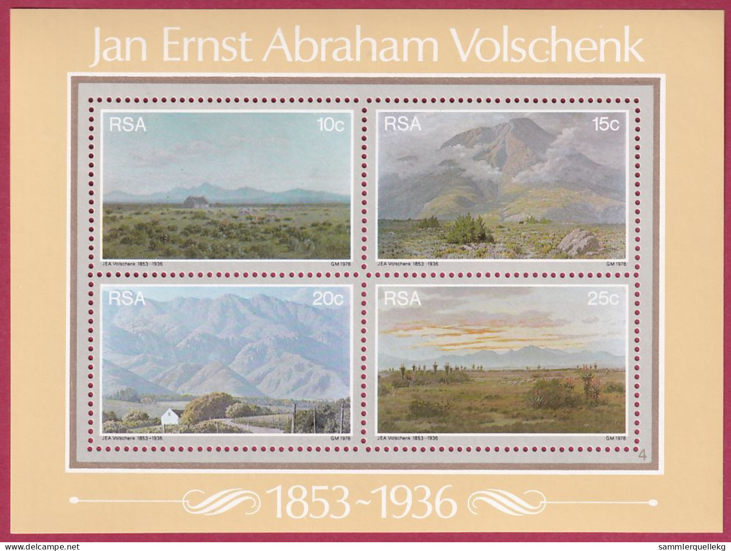 Südafrika Block 6 Postfrisch, 100. Geburtstag Von Jan Ernst Abraham Volschenk (Nr.2312) - Neufs