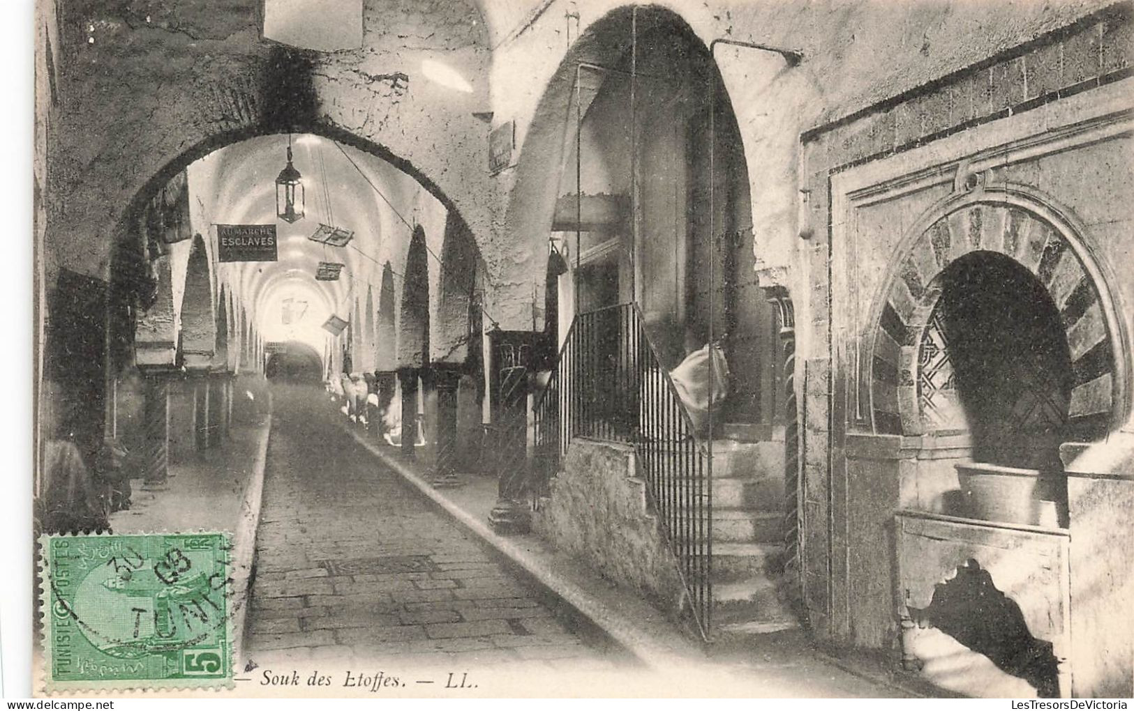 TUNISIE - Tunis - Souk Des Etoffes - LL - Carte Postale Ancienne - Tunesië