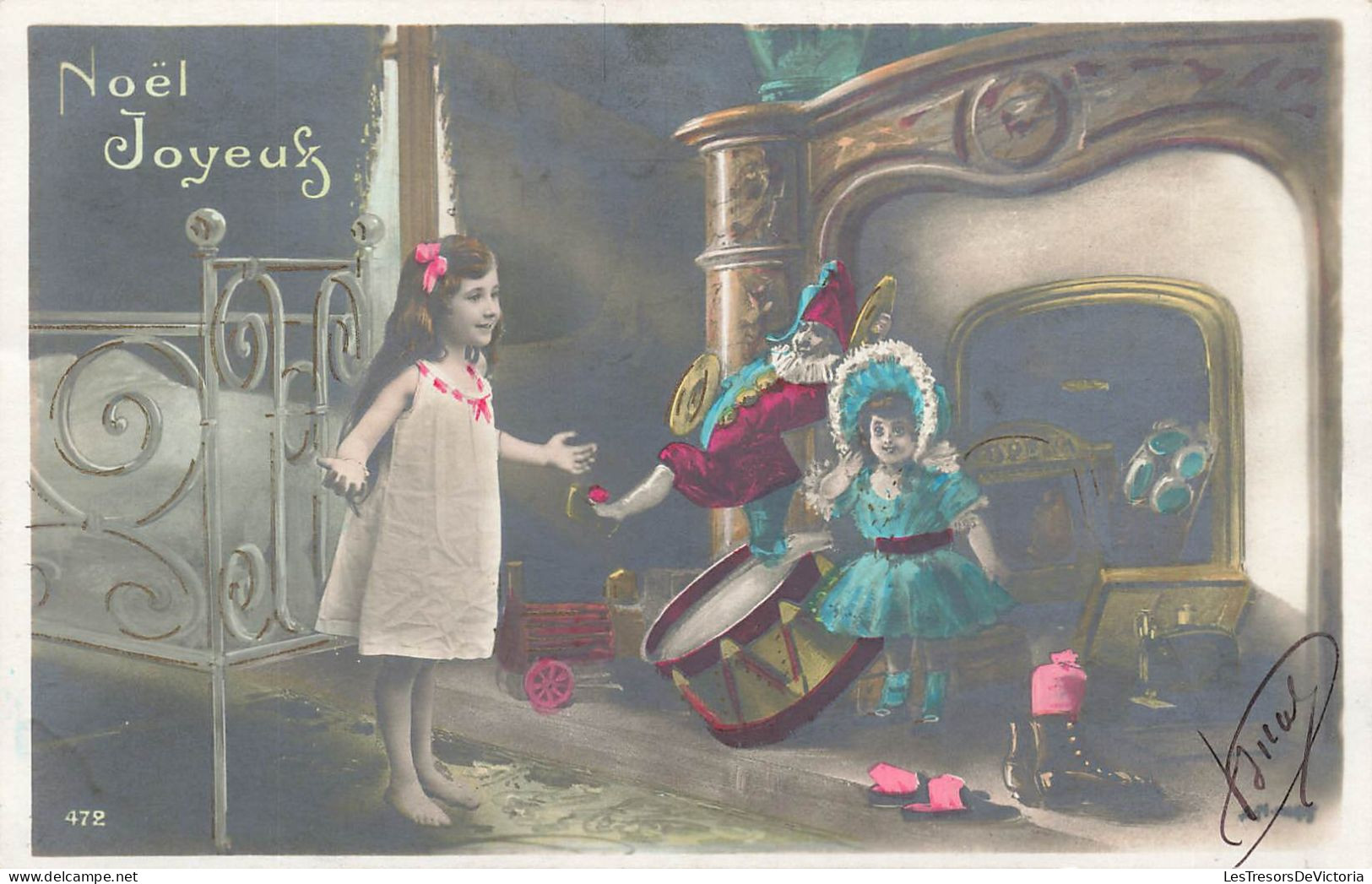 FÊTES - VŒUX - Noël - Joyeux - Petite Fille Recevant Des Cadeaux - Carte Postale Ancienne - Other & Unclassified