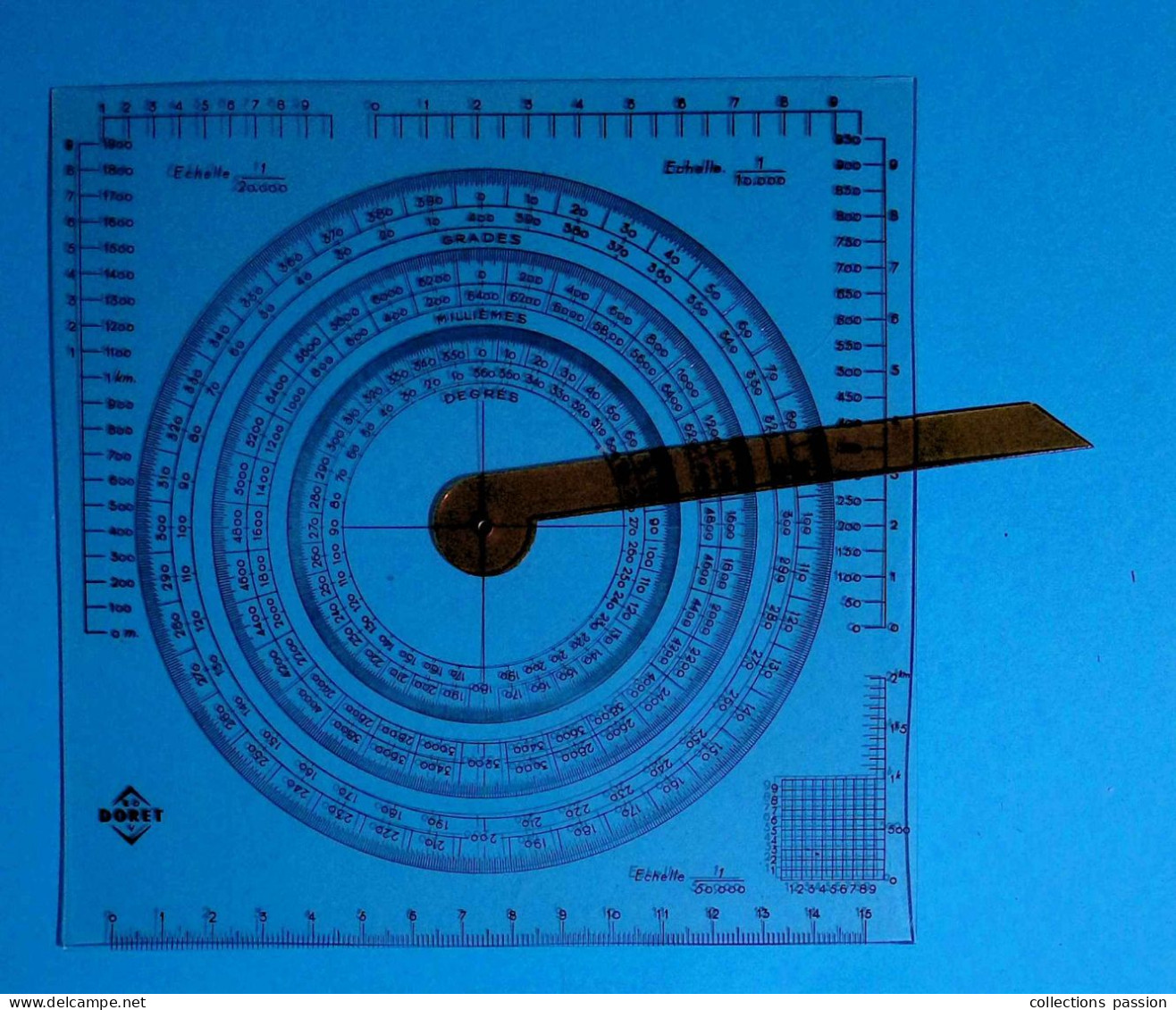 Rapporteur 360 Degrés, Millièmes, Grades, Ed. Doret, 160 X 160 Mm, Frais Fr 2.45 E - Other Apparatus