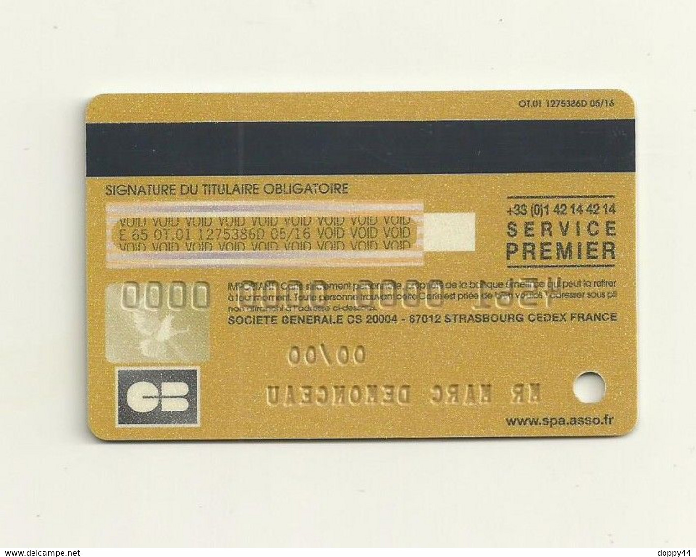 CARTE DE DEMONSTRATION VISA PREMIER  THEME  CHIENS/SPA - Credit Cards (Exp. Date Min. 10 Years)