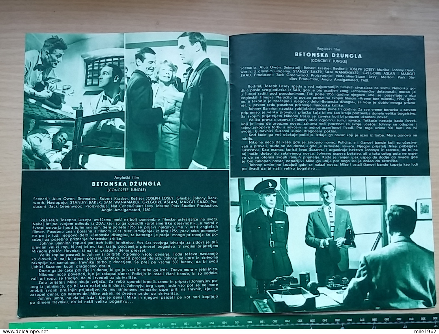 Prog 56 -  The Concrete Jungle (1960) -The Criminal - Stanley Baker, Sam Wanamaker, Grégoire Aslan - Publicité Cinématographique