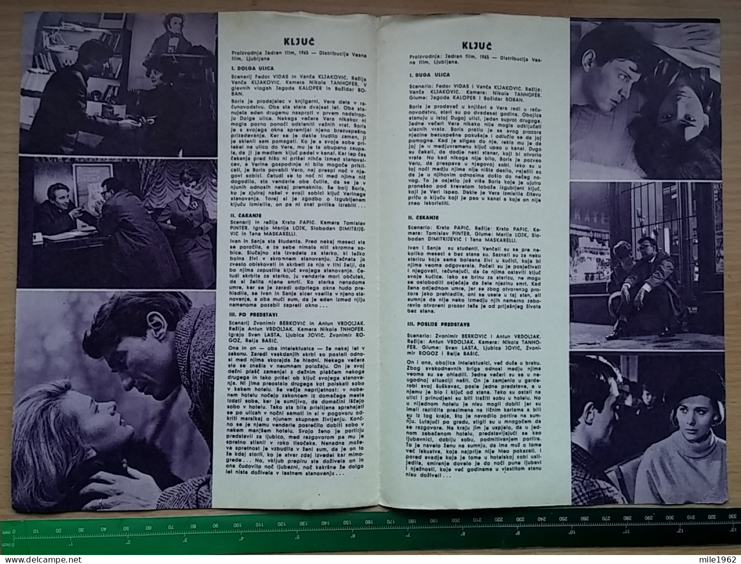 Prog 56 - Kljuc (1965) - Bozidar Boban, Jagoda Kaloper, Kruno Valentic, Relja Basic, Sovagovic - Publicité Cinématographique