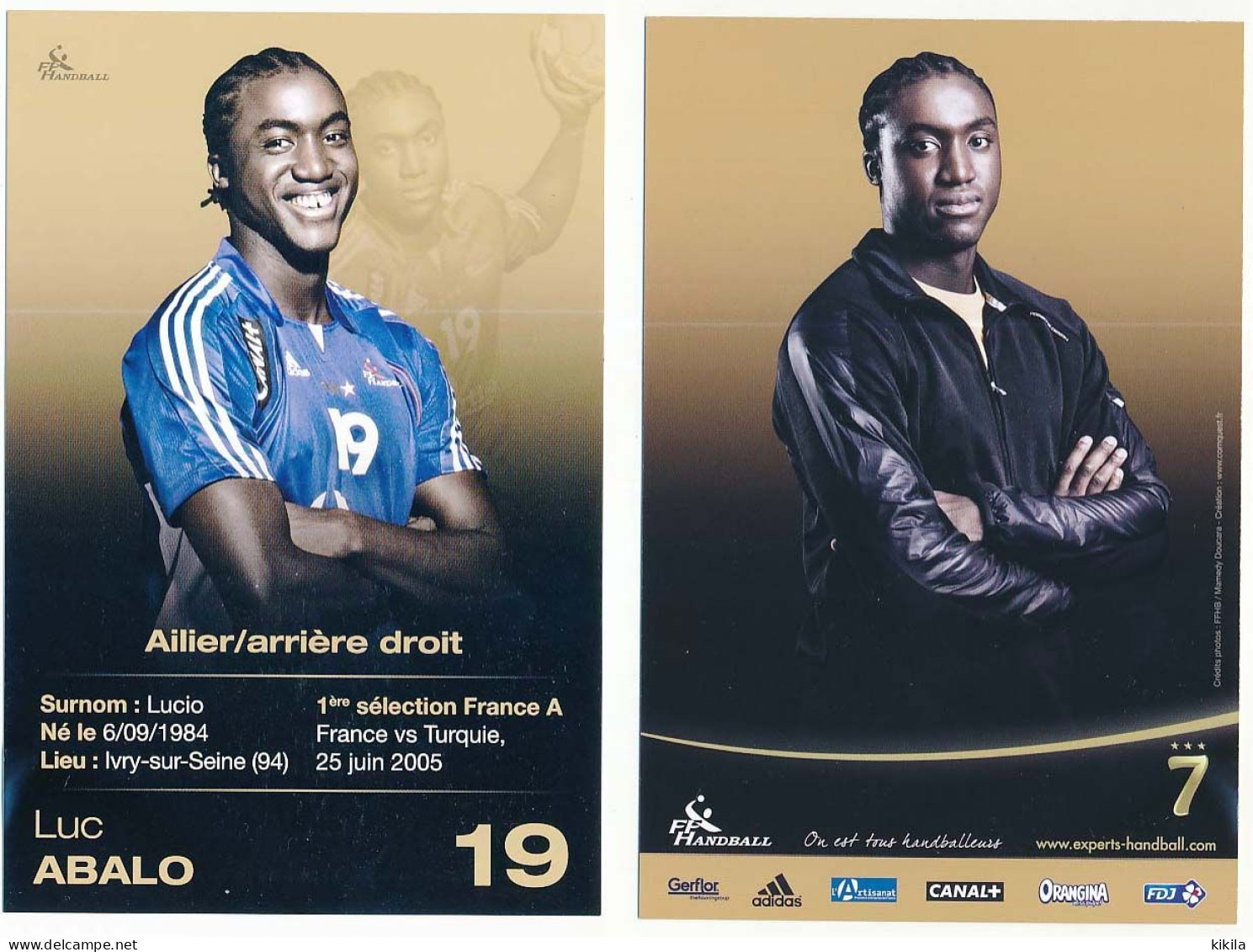 CPM 10.5 X 15 Sports Handball LUC ABALO Dit LUCIO Ailier / Arrière Droit  France / Turquie 25 Juin 2005 - Handball