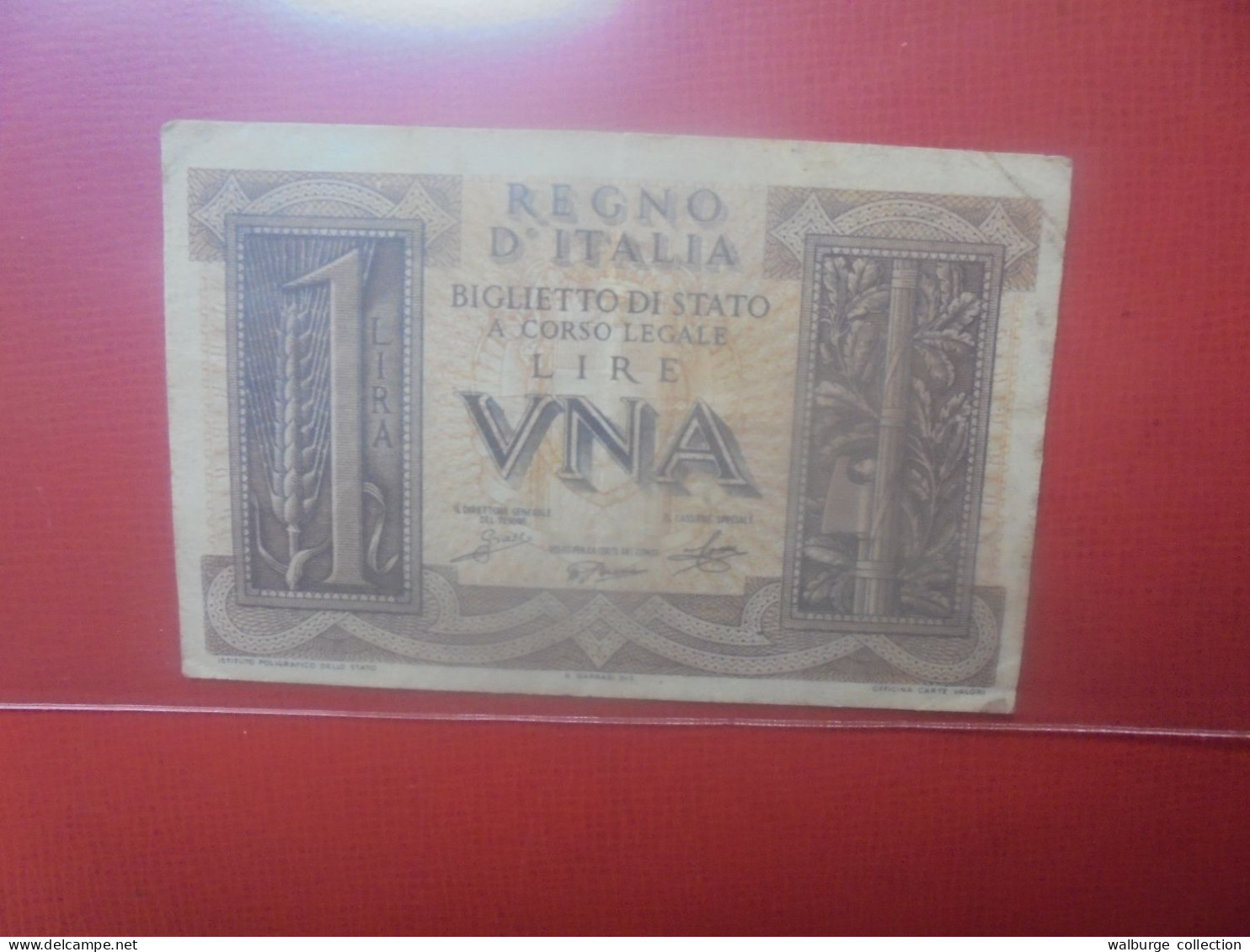 ITALIE 1 LIRE 1939 Circuler (B.32) - Italia – 1 Lira