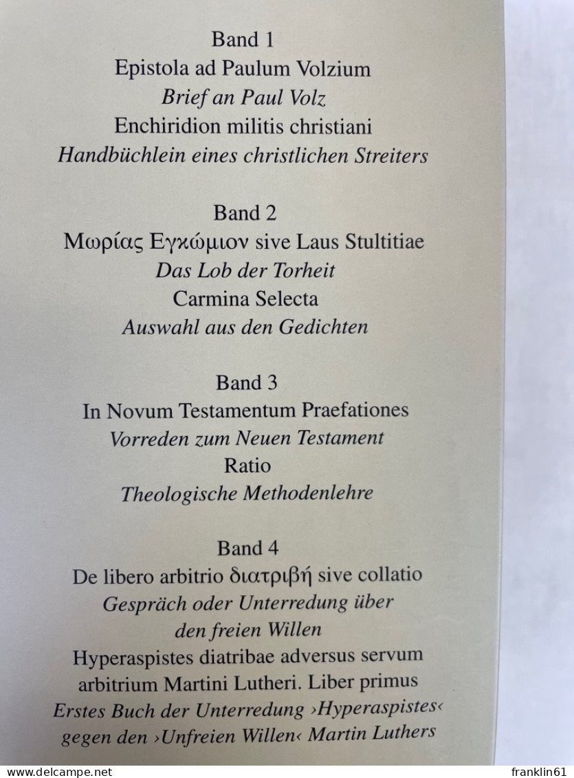 Ausgewählte Schriften : acht Bände : Lateinisch und Deutsch. KOMPLETT im Schuber.