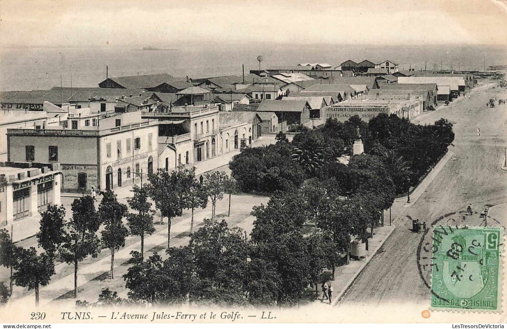 TUNISIE - Tunis - L'Avenue Jules Ferry Et Le Golfe - LL - Carte Postale Ancienne - Tunisia