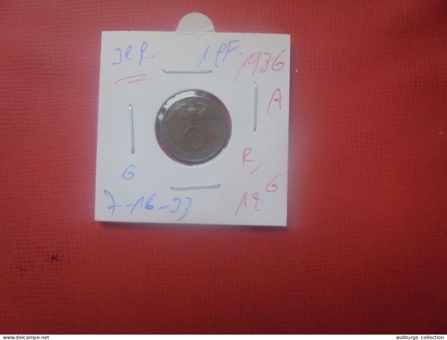 3eme REICH 1 Pfennig 1936 "A" (A.4) - 1 Reichspfennig