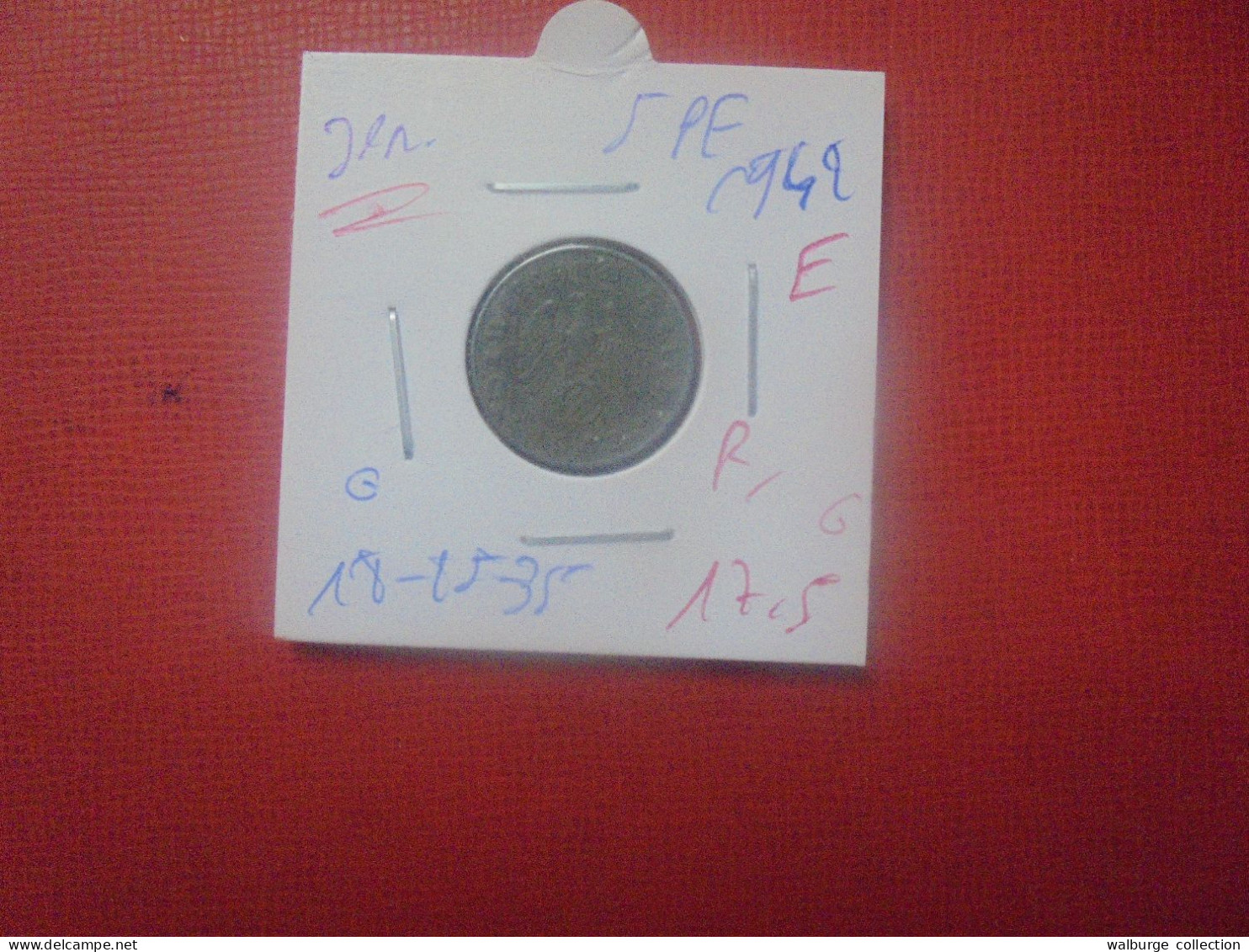 3eme REICH 5 Pfennig 1942 "E" (A.4) - 5 Reichspfennig