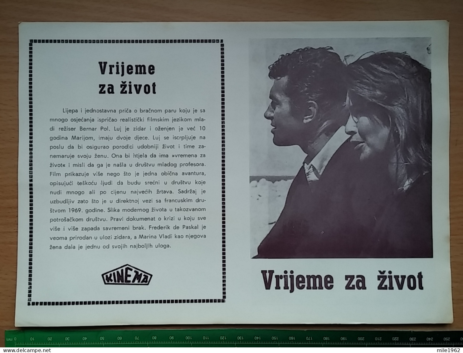 Prog 61 -  Time To Live (1969), Le Temps De Vivre - Marina Vlady, Frédéric De Pasquale, Catherine Allégret - Publicité Cinématographique