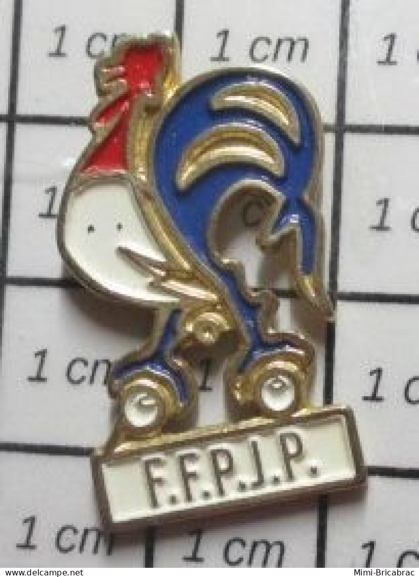 511A Pin's Pins / Beau Et Rare / SPORTS / PETANQUE COQ TRICOLORE FFPJP - Petanque